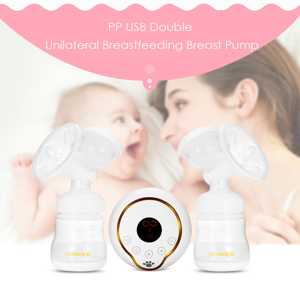 Cmbear LCD Display PP USB Electric Double Unilateral Breastfeeding Breast Pump