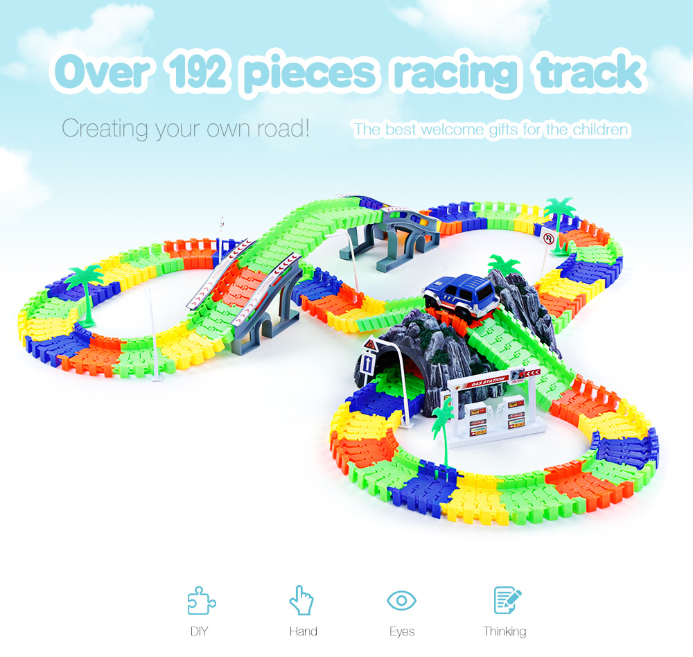 192PCS NO.238 DIY Racing Track Assembly Flexible Twister Car Toy