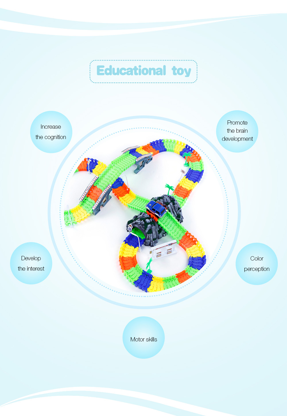 192PCS NO.238 DIY Racing Track Assembly Flexible Twister Car Toy 192PCS NO.238 DIY Racing Track Assembly Flexible Twister Car Toy