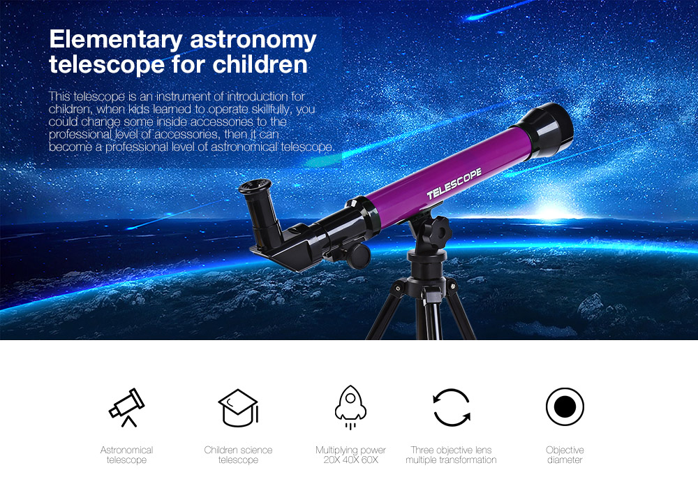 CHN AOHUA 3341 Kids Science Education Elementary Astronomy Telescope Eyepiece Toy CHN AOHUA 3341 Kids Science Education Elementary Astronomy Telescope Eyepiece Toy