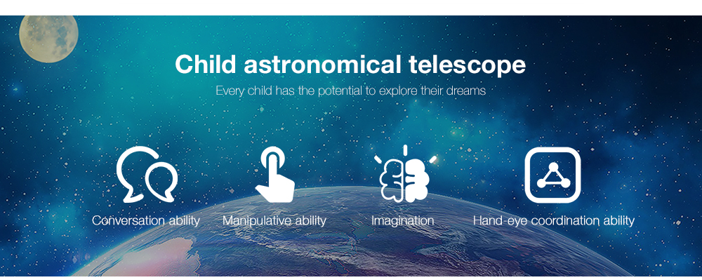 CHN AOHUA 3341 Kids Science Education Elementary Astronomy Telescope Eyepiece Toy