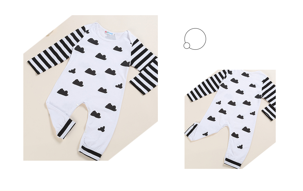 SOSOCOER Kids Jumpsuit Baby Clothing Rompers Striped Clouds Printed Newborn Clothes SOSOCOER Kids Jumpsuit Baby Clothing Rompers Striped Clouds Printed Newborn Clothes