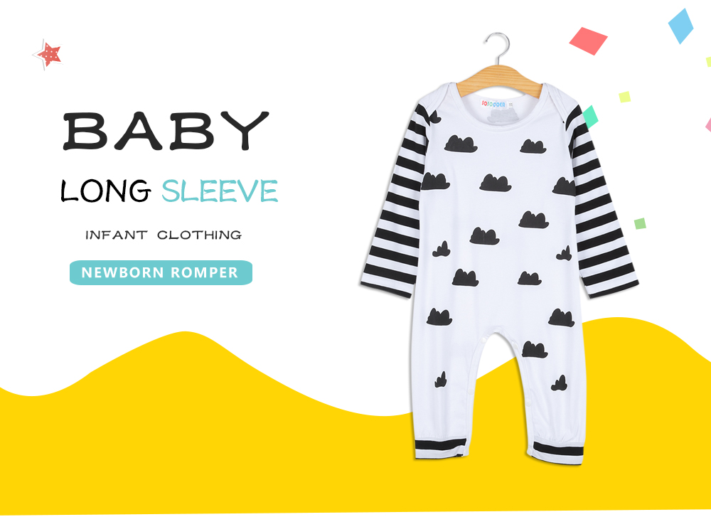 SOSOCOER Kids Jumpsuit Baby Clothing Rompers Striped Clouds Printed Newborn Clothes SOSOCOER Kids Jumpsuit Baby Clothing Rompers Striped Clouds Printed Newborn Clothes