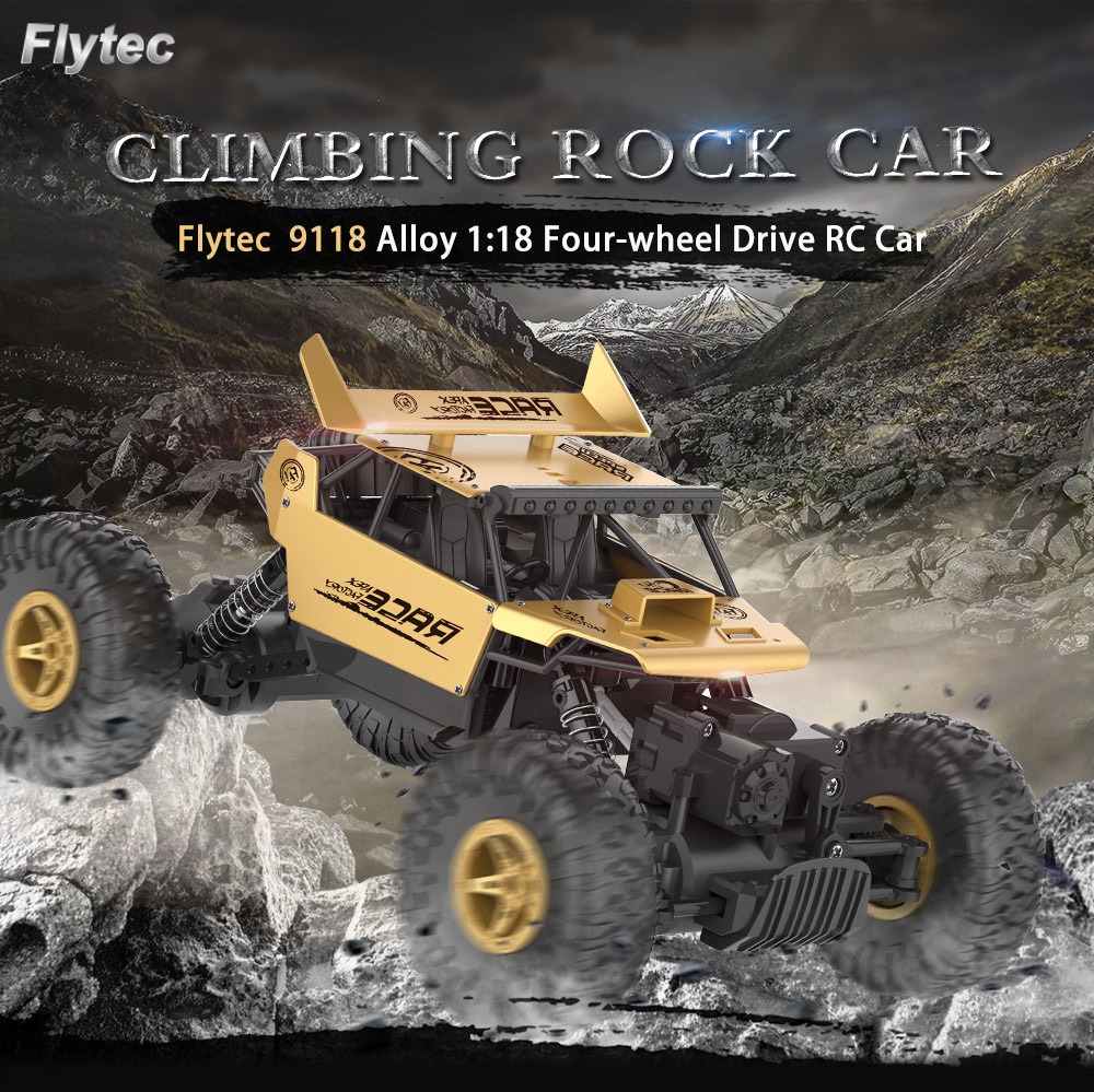 Flytec 9118 1:18 Alloy 2.4G 4WD High Speed Climbing Rock Car Racing Vehicle
