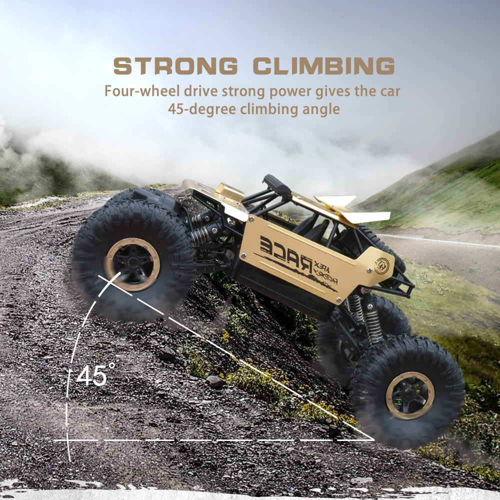 Flytec 9118 1:18 Alloy 2.4G 4WD High Speed Climbing Rock Car Racing Vehicle
