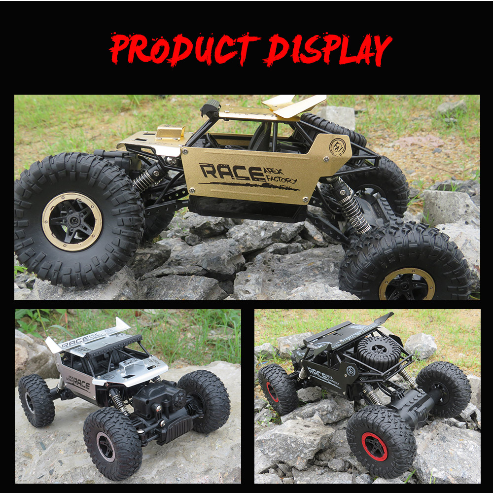 Flytec 9118 1:18 Alloy 2.4G 4WD High Speed Climbing Rock Car Racing Vehicle