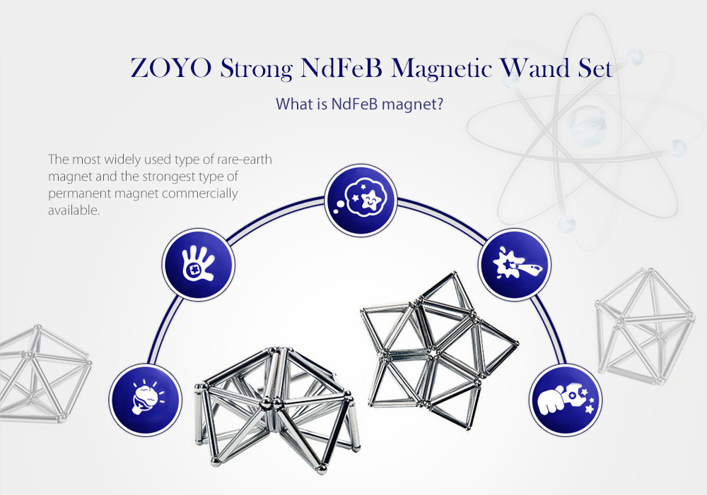 ZOYO Strong NdFeB Magnetic Wand Set Birthday DIY Intelligent Gift ZOYO Strong NdFeB Magnetic Wand Set Birthday DIY Intelligent Gift