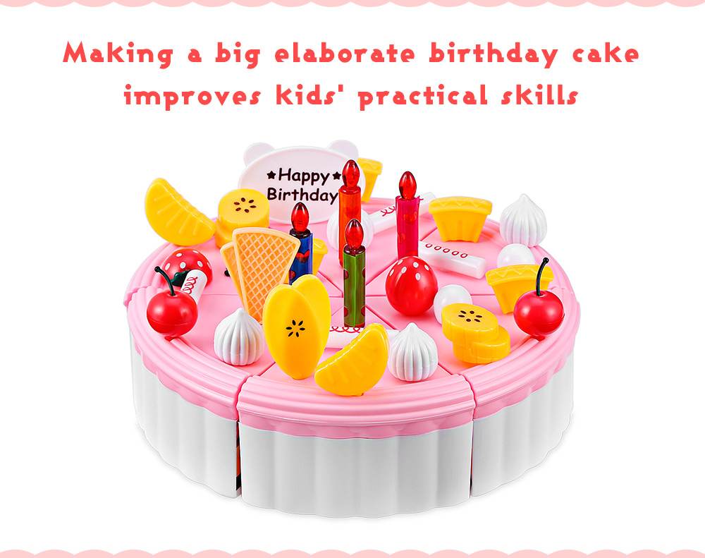 73PCS Birthday Party Food Fruit Cake Play Toy for Kids 73PCS Birthday Party Food Fruit Cake Play Toy for Kids