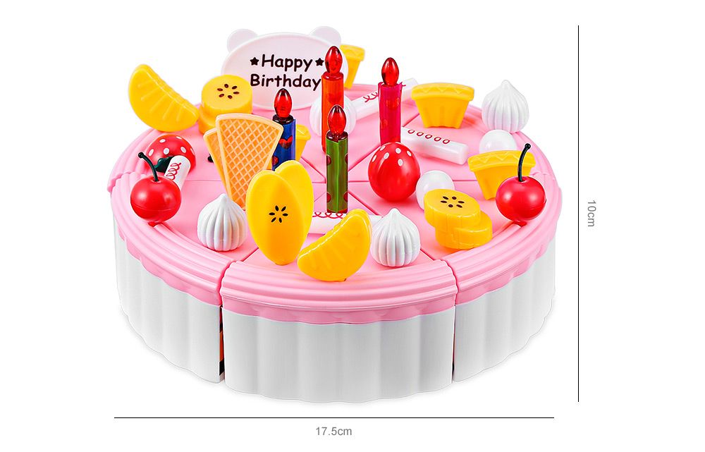 73PCS Birthday Party Food Fruit Cake Play Toy for Kids 73PCS Birthday Party Food Fruit Cake Play Toy for Kids