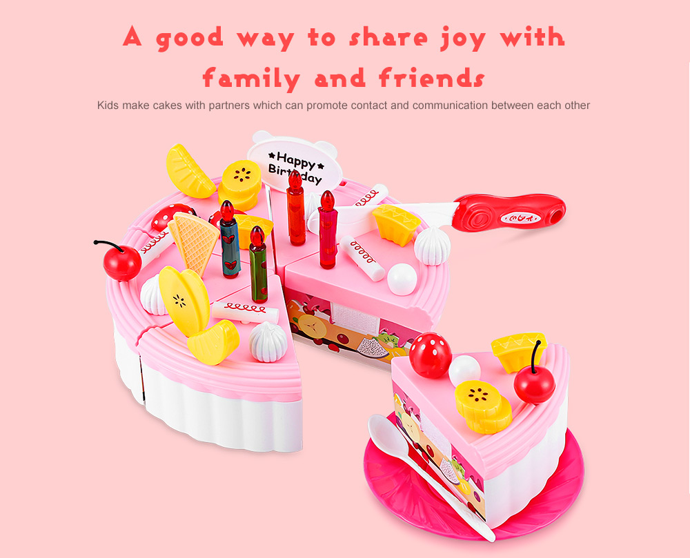 73PCS Birthday Party Food Fruit Cake Play Toy for Kids 73PCS Birthday Party Food Fruit Cake Play Toy for Kids