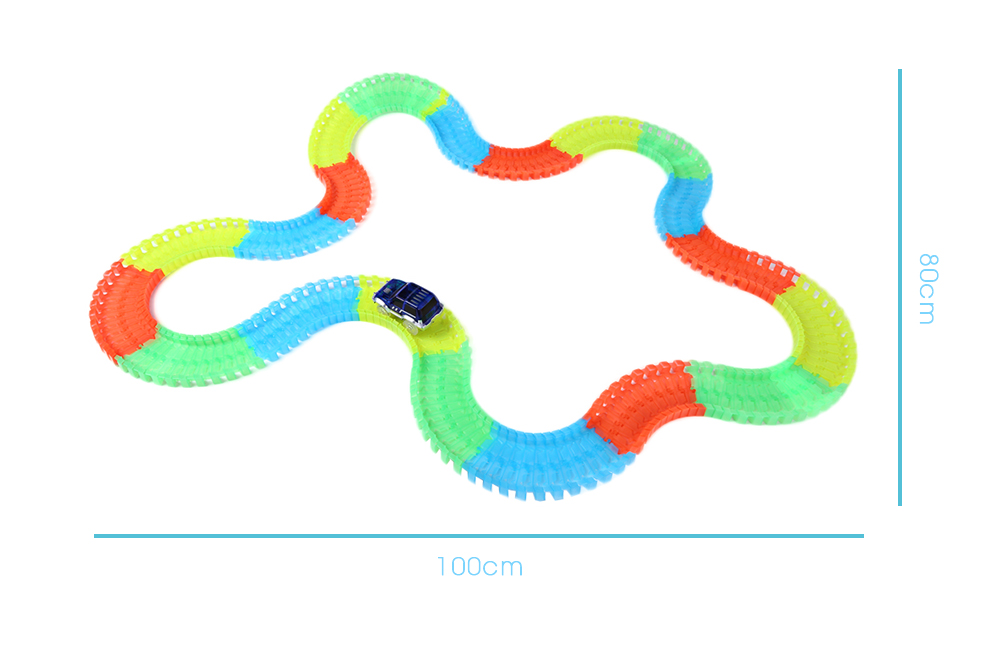 NO.298 220PCS Neon Glow Race Car Twister Racing Tracks