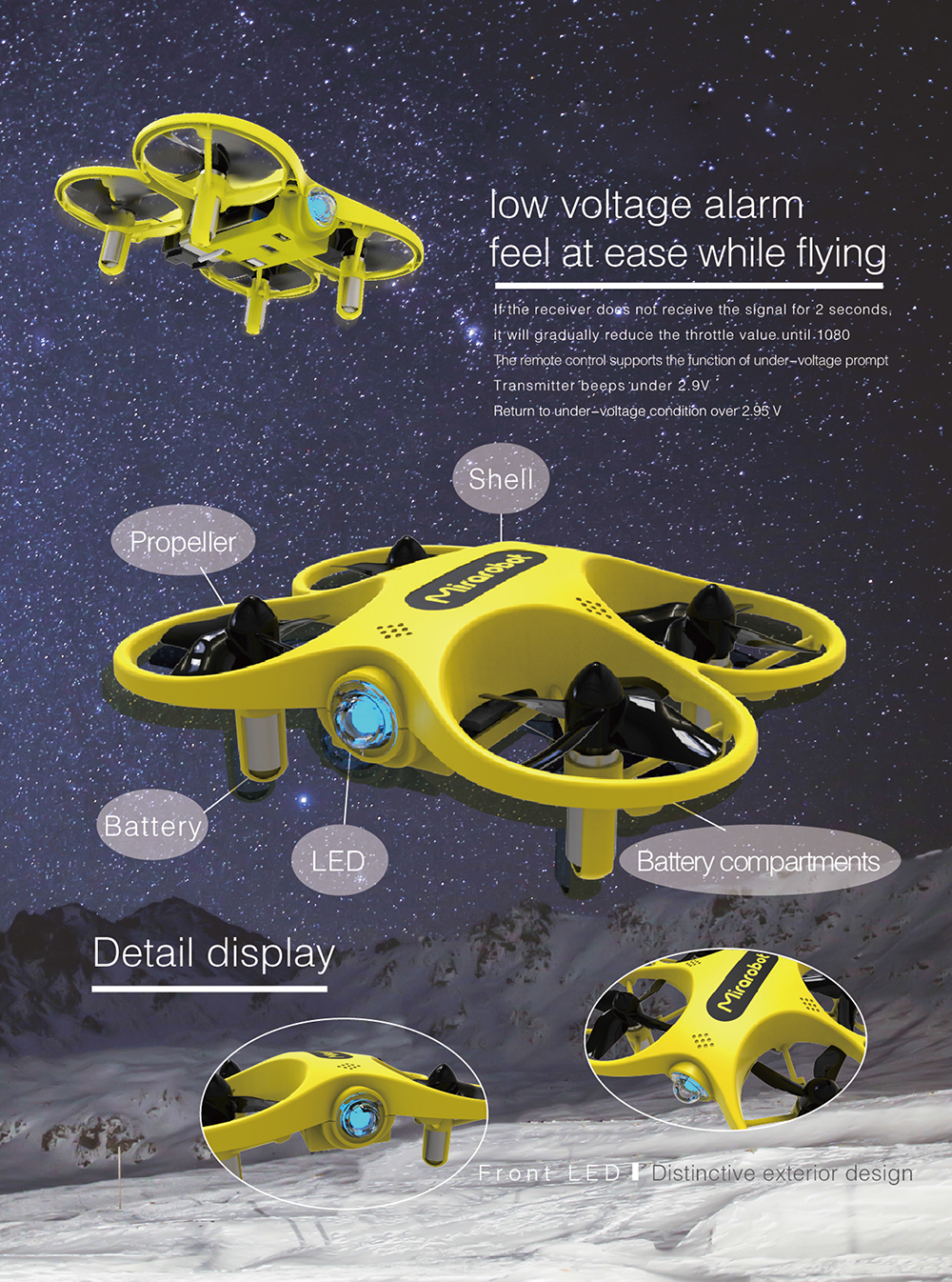 Mirarobot S60 Brushed RC Drone RTF 5.8G Transmitter Three and Six Axis Mode