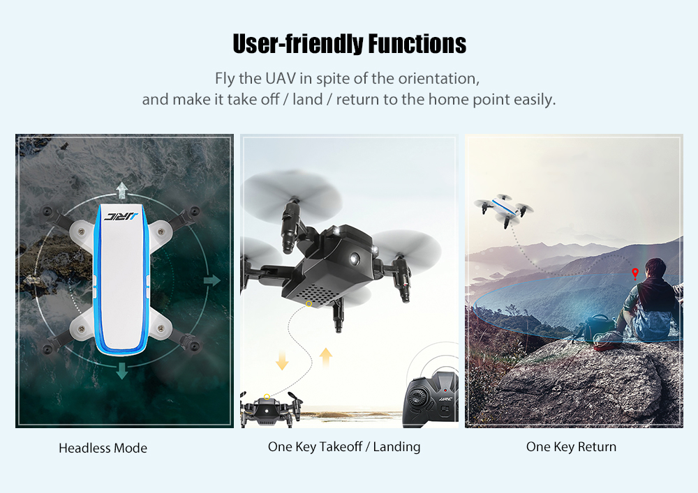 JJRC H345 JJI x JJII Micro Foldable RC Quadcopter Set 2.4GHz 4CH 6-axis Gyro / Headless Mode / One Key Return