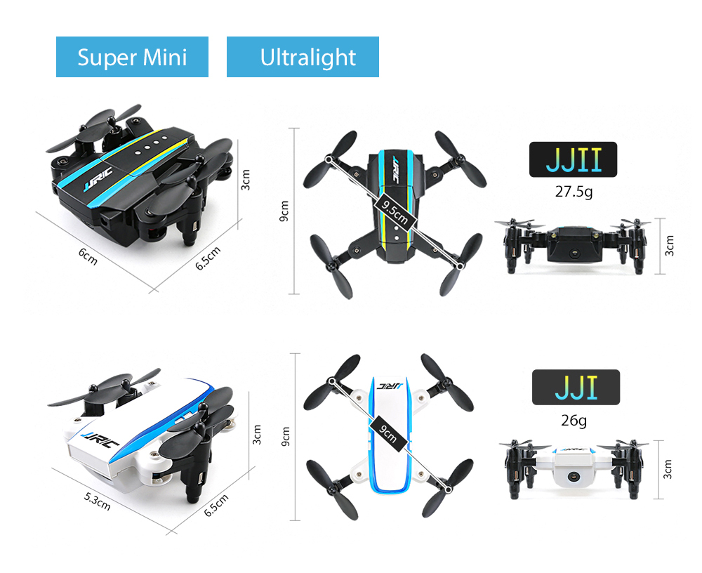 JJRC H345 JJI x JJII Micro Foldable RC Quadcopter Set 2.4GHz 4CH 6-axis Gyro / Headless Mode / One Key Return