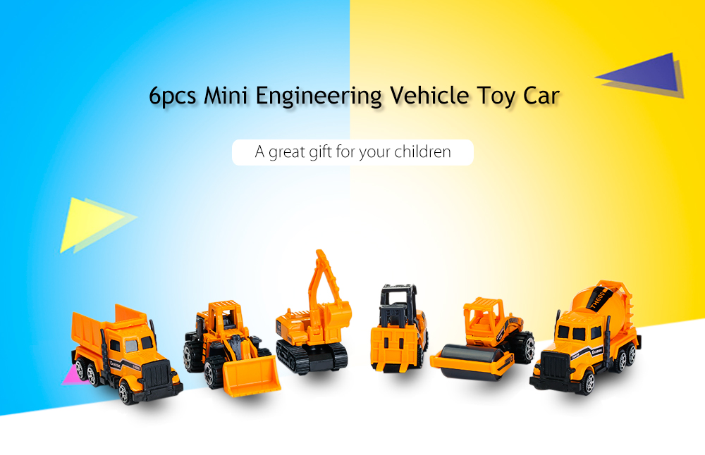 6pcs Mini Alloy Engineering Vehicle Die-cast Model Car Children Toys