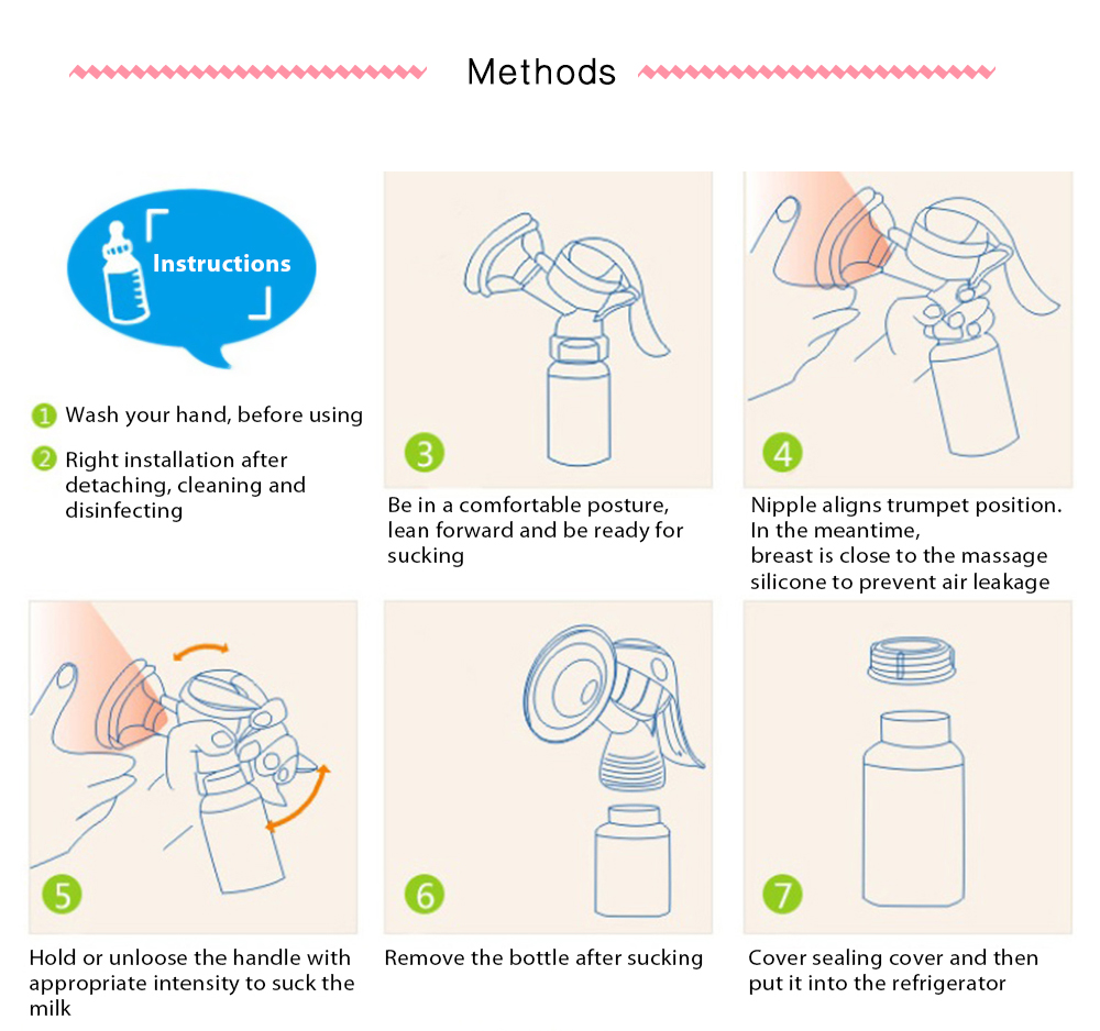 RealBubee Manual Breast Pump BPA Free Baby Breastfeeding Milk Bottle
