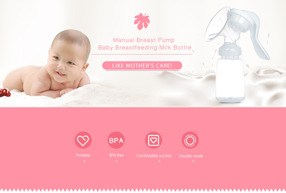 RealBubee Manual Breast Pump BPA Free Baby Breastfeeding Milk Bottle