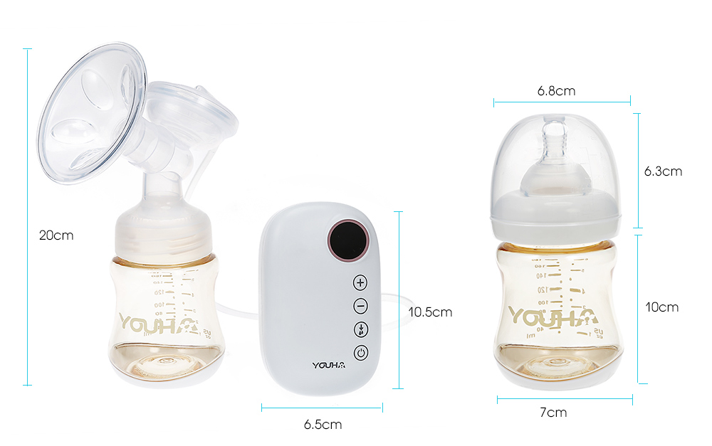 YOUHA Creative Bilateral Electric Breast Pump with Baby Milk Bottle