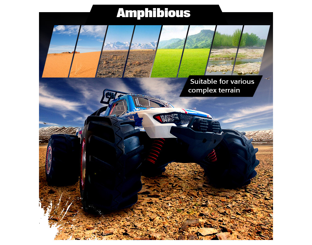 FEIYUE FY12 1:12 RC Off-road Amphibious Speed Truck 30km/h / 2.4GHz 4-wheel Drive / 390 Strong Magnetic Carbon Brushed Motor