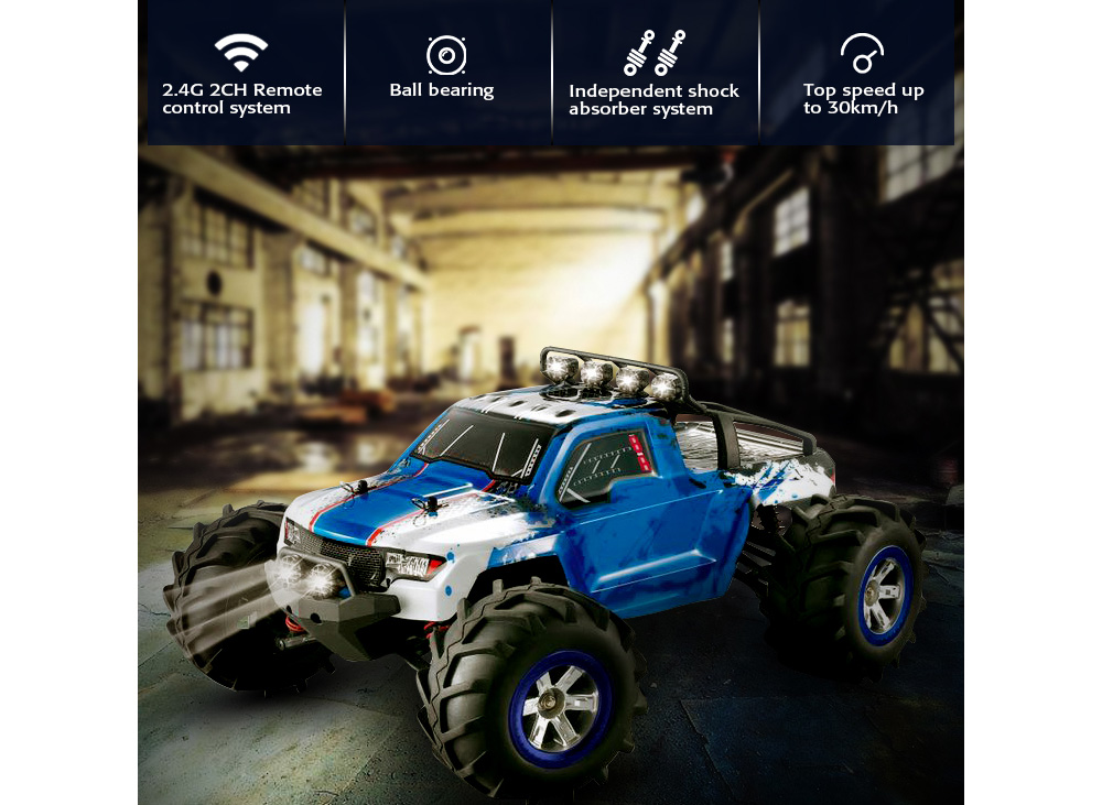 FEIYUE FY12 1:12 RC Off-road Amphibious Speed Truck 30km/h / 2.4GHz 4-wheel Drive / 390 Strong Magnetic Carbon Brushed Motor