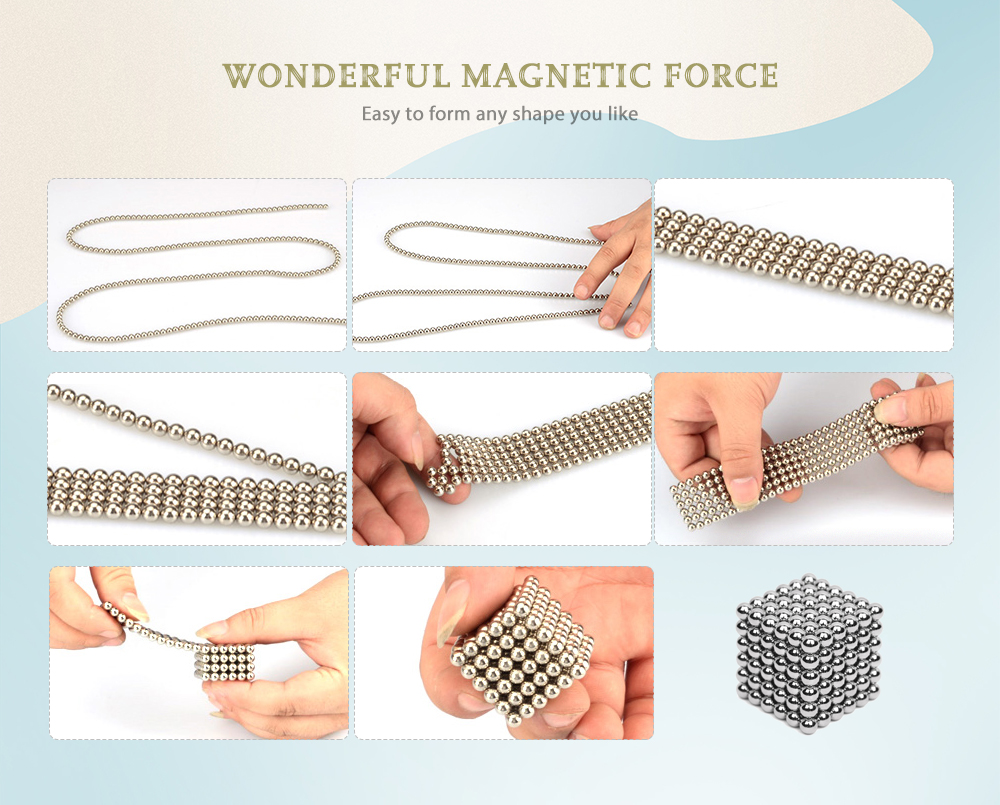 5mm Magnetic Ball Puzzle Novelty Toy for DIY - 216Pcs 5mm Magnetic Ball Puzzle Novelty Toy for DIY - 216Pcs
