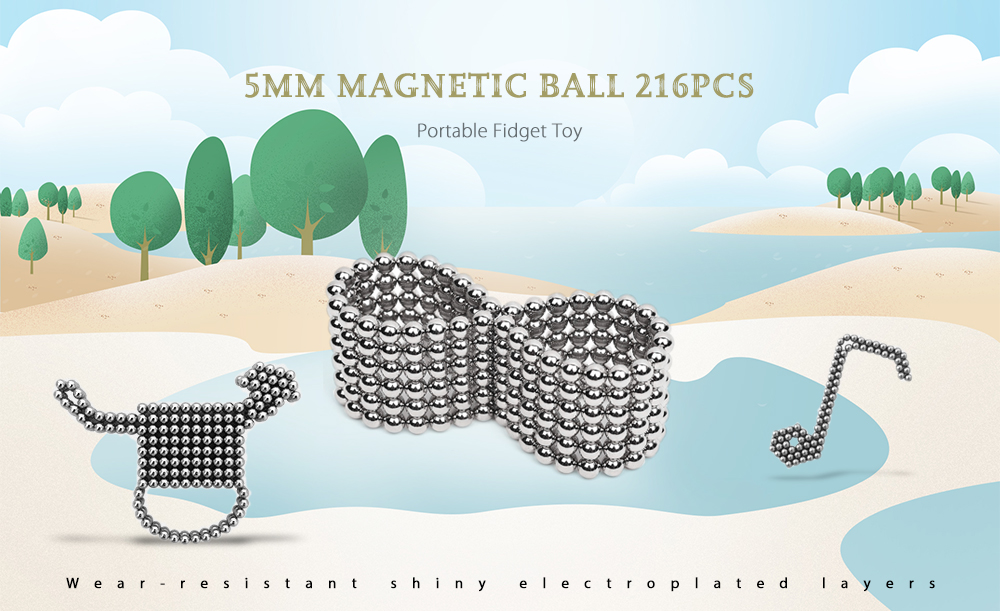 5mm Magnetic Ball Puzzle Novelty Toy for DIY - 216Pcs