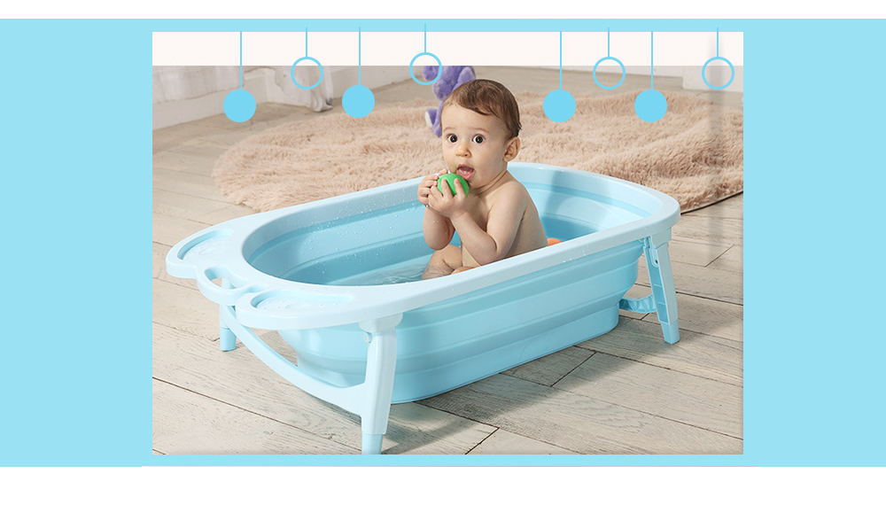 Portable Folding Children Baby Bathtub Bath Bucket