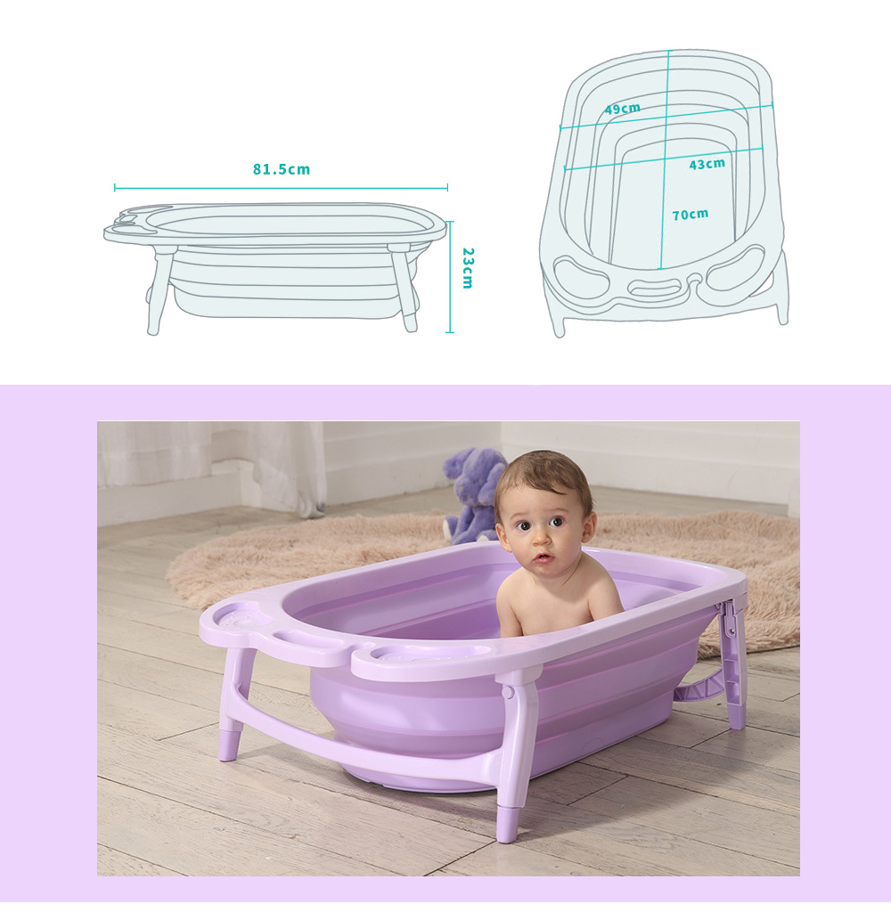 Portable Folding Children Baby Bathtub Bath Bucket
