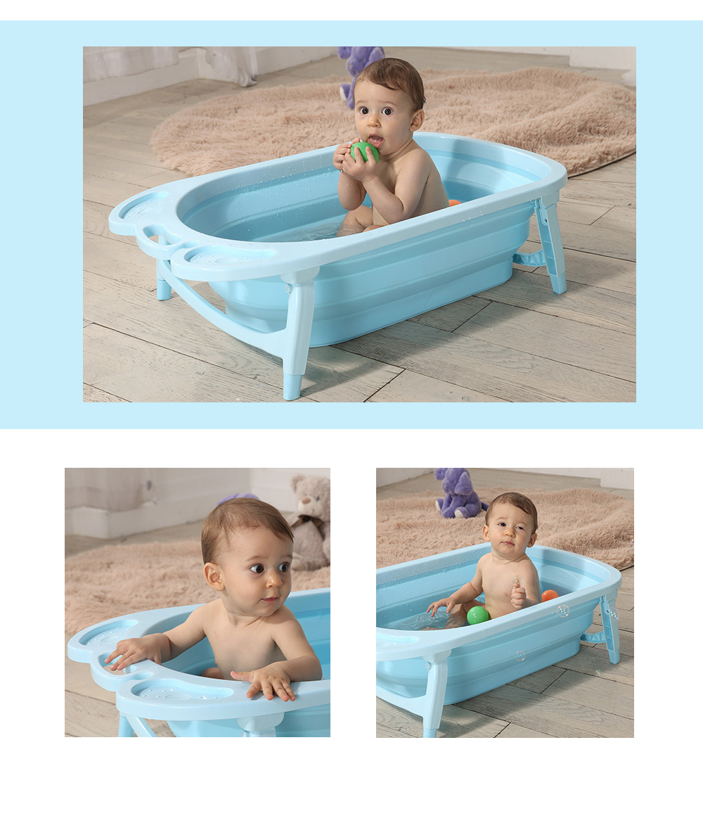 Portable Folding Children Baby Bathtub Bath Bucket