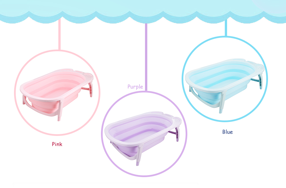 Portable Folding Children Baby Bathtub Bath Bucket