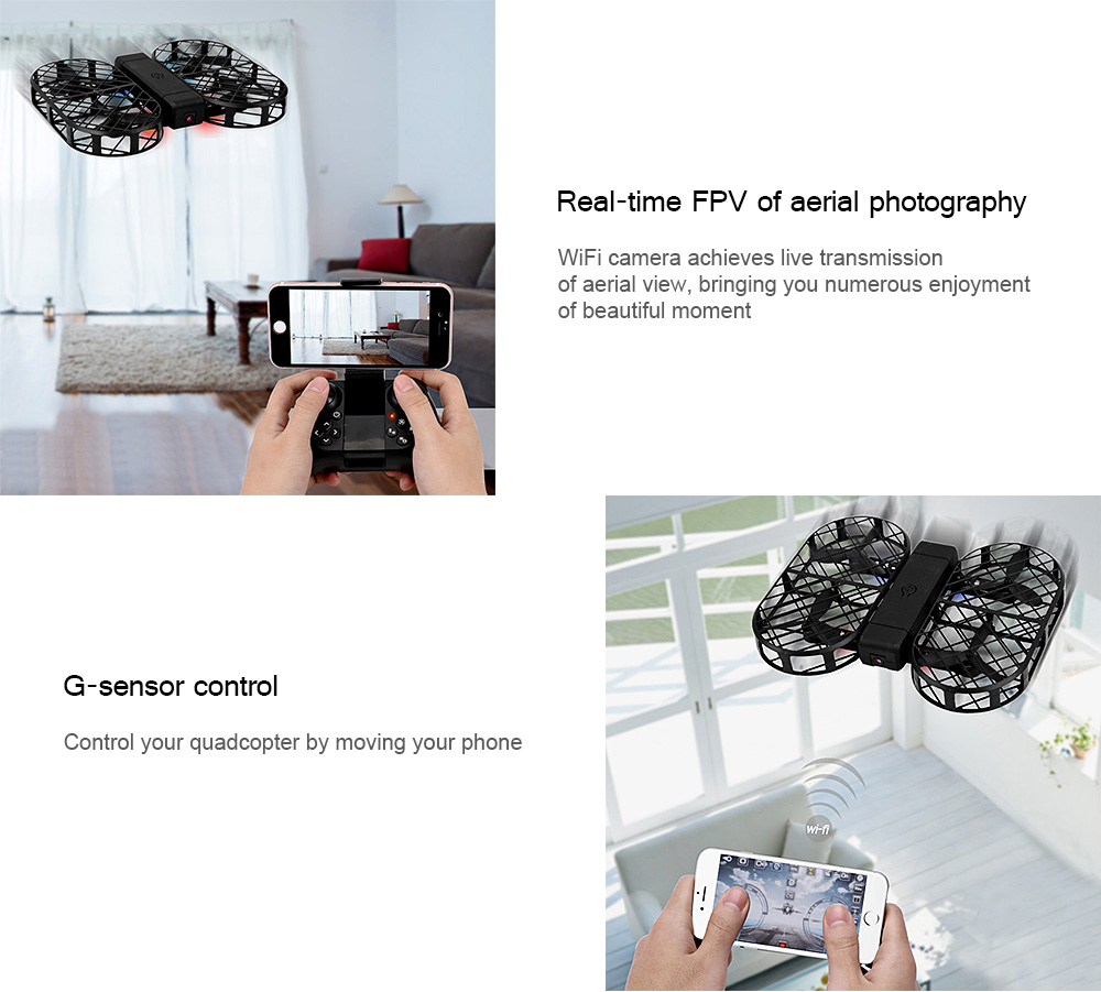 Dwi Dowellin D7 Foldable RC Drone WiFi Camera / Altitude Hold / G-sensor Control / Headless Mode / 3D Flip Dwi Dowellin D7 Foldable RC Drone WiFi Camera / Altitude Hold / G-sensor Control / Headless Mode / 3D Flip