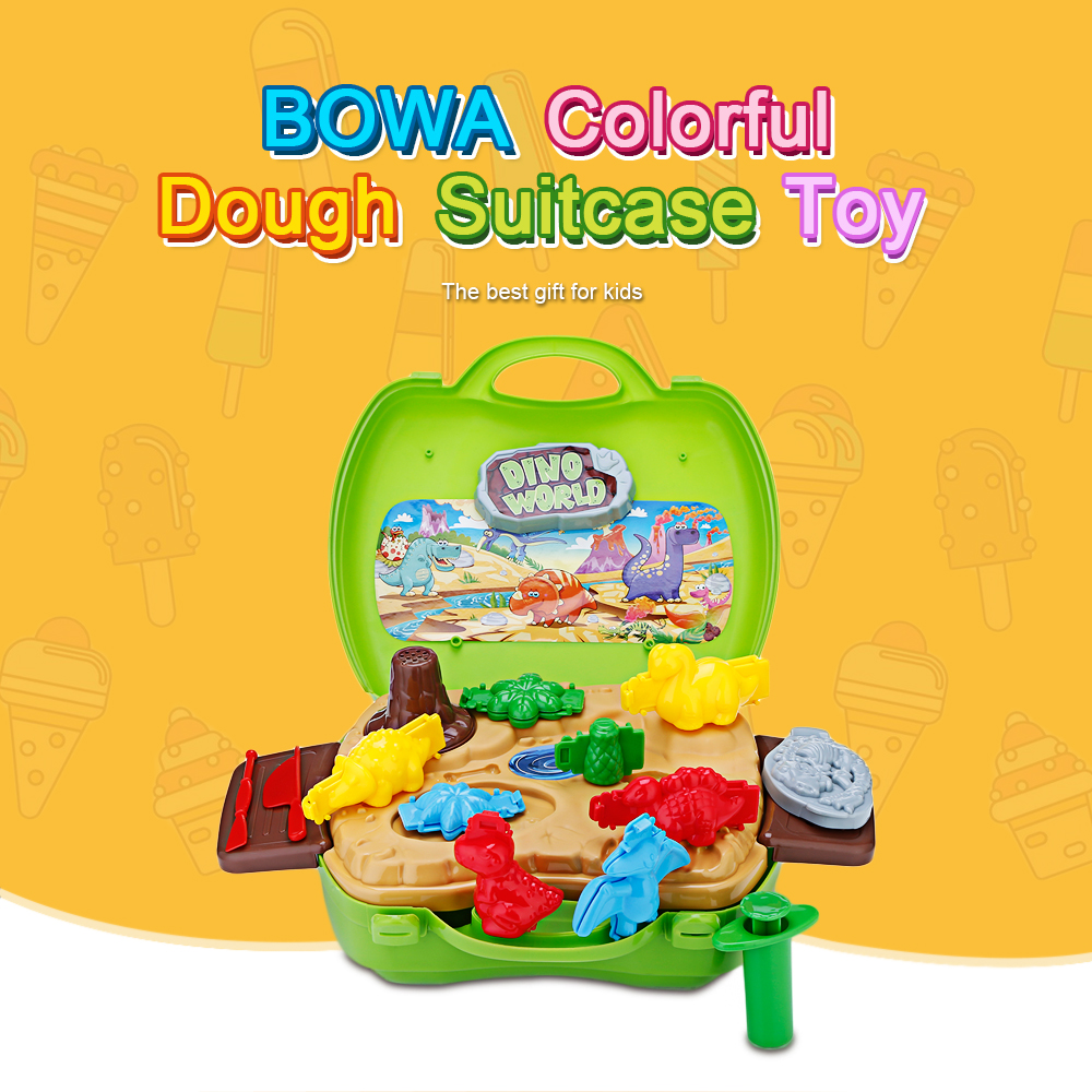 BOWA Suitcase Toy Kids Play Dough - Dinosaur