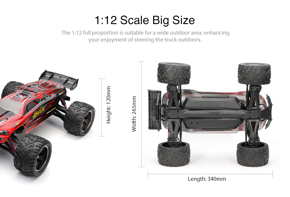 XINLEHONG TOYS 9116 1/12 Scale 2.4G 4CH RC Car Toy 2-wheel Drive Electric Racing Truck