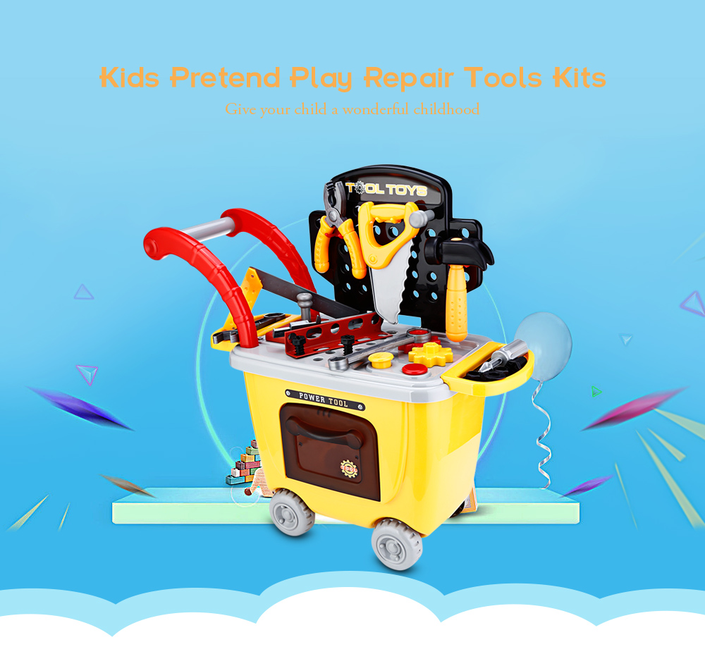 Ranxian RX1900-9 27pcs Kids Trolley Toys Children Simulation Repair Tools Educational Pretend Play Bauble Ranxian RX1900-9 27pcs Kids Trolley Toys Children Simulation Repair Tools Educational Pretend Play Bauble