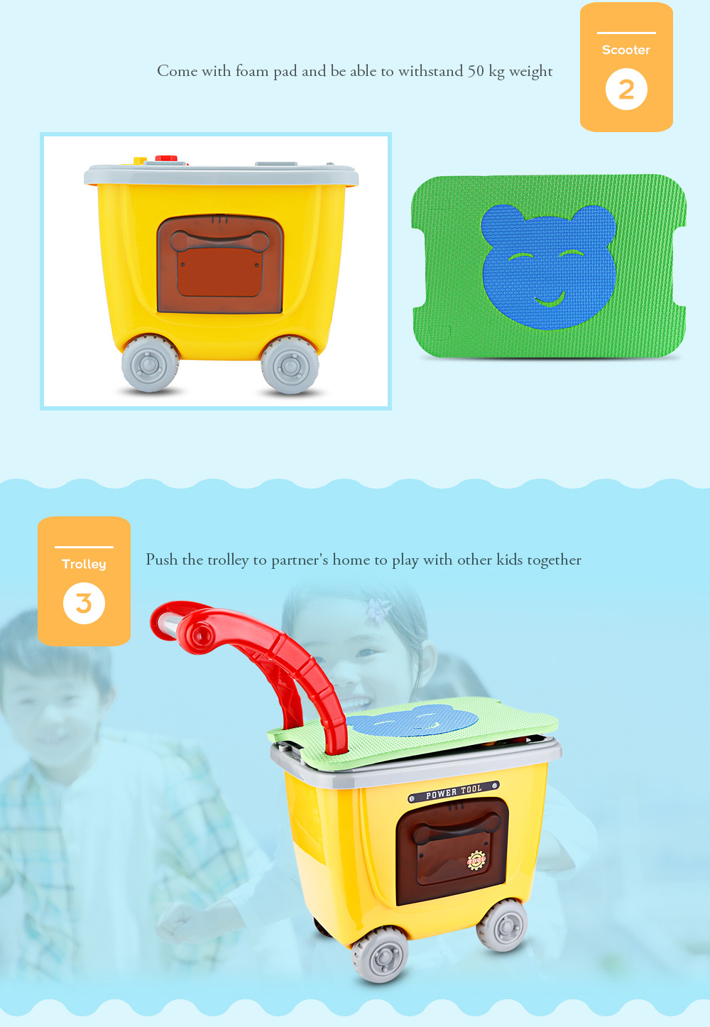 Ranxian RX1900-9 27pcs Kids Trolley Toys Children Simulation Repair Tools Educational Pretend Play Bauble Ranxian RX1900-9 27pcs Kids Trolley Toys Children Simulation Repair Tools Educational Pretend Play Bauble