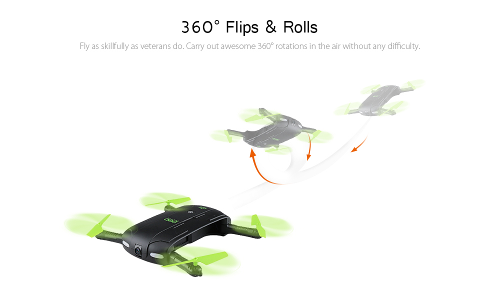 DHD D5 Mini Foldable RC Pocket Quadcopter BNF WiFi FPV 0.3MP Camera / G-sensor Mode / Waypoints