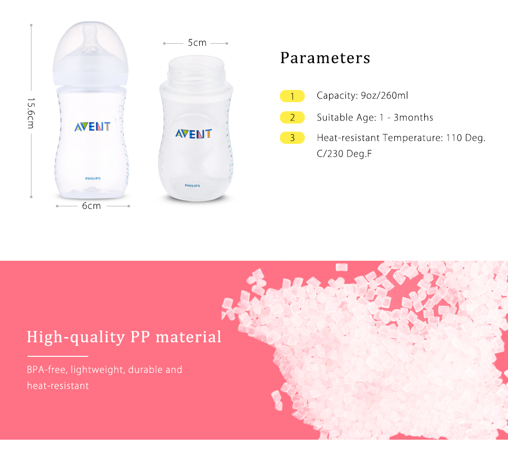 Avent 9oz / 260ml Baby PP Milk Bottle Training Feeding Drinking Cup Avent 9oz / 260ml Baby PP Milk Bottle Training Feeding Drinking Cup