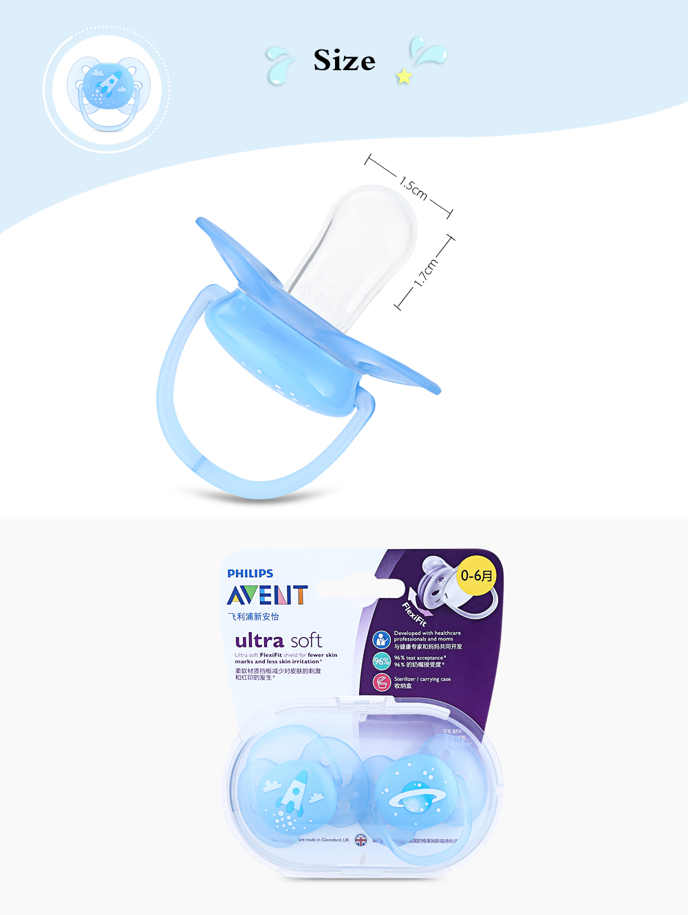 Avent 2pcs Silicone Baby Pacifier Infant Toddler Feeding Orthodontic Nipple Avent 2pcs Silicone Baby Pacifier Infant Toddler Feeding Orthodontic Nipple