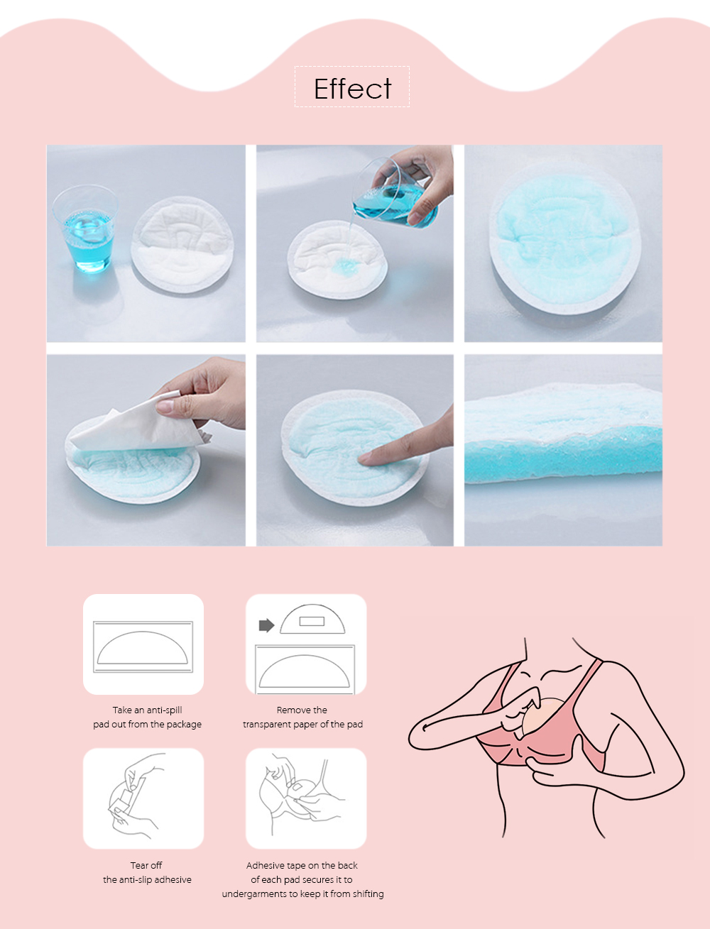 RealBubee 100pcs Disposable Breathable Anti-spill Leak-proof Breast Nursing Pads
