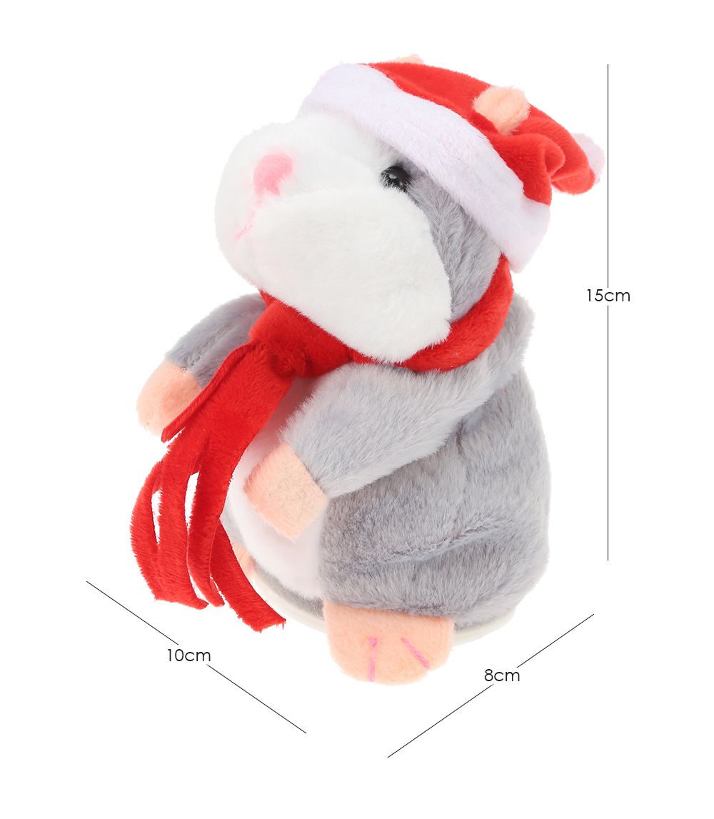 Christmas Style Kawaii Talking Hamster Plush Toy Sound Record Children