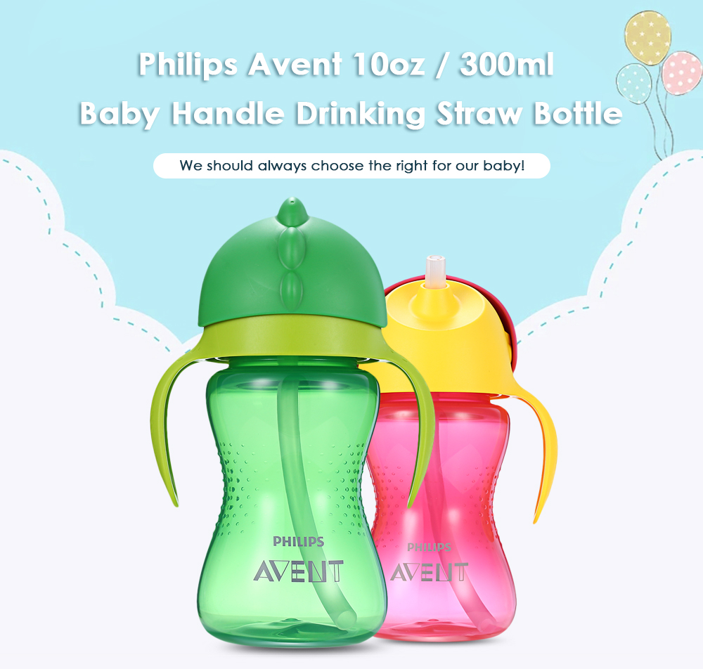 Avent 10oz / 300ml Baby Soft Handle Straw Bottle Training Drinking Cup