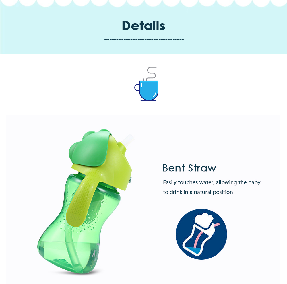 Avent 10oz / 300ml Baby Soft Handle Straw Bottle Training Drinking Cup Avent 10oz / 300ml Baby Soft Handle Straw Bottle Training Drinking Cup