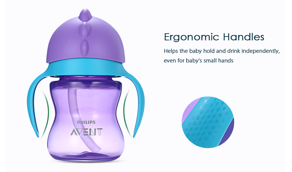 Avent 7oz / 200ml Baby Soft Handle Straw Bottle Training Drinking Cup Avent 7oz / 200ml Baby Soft Handle Straw Bottle Training Drinking Cup