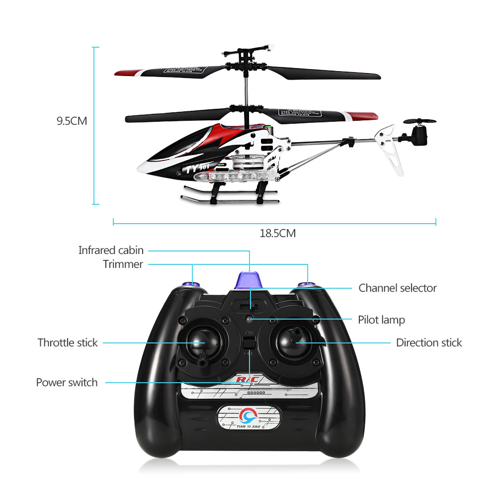 Flytec TY901 3.5-channel Infrared Remote Control Helicopter with Gyro System