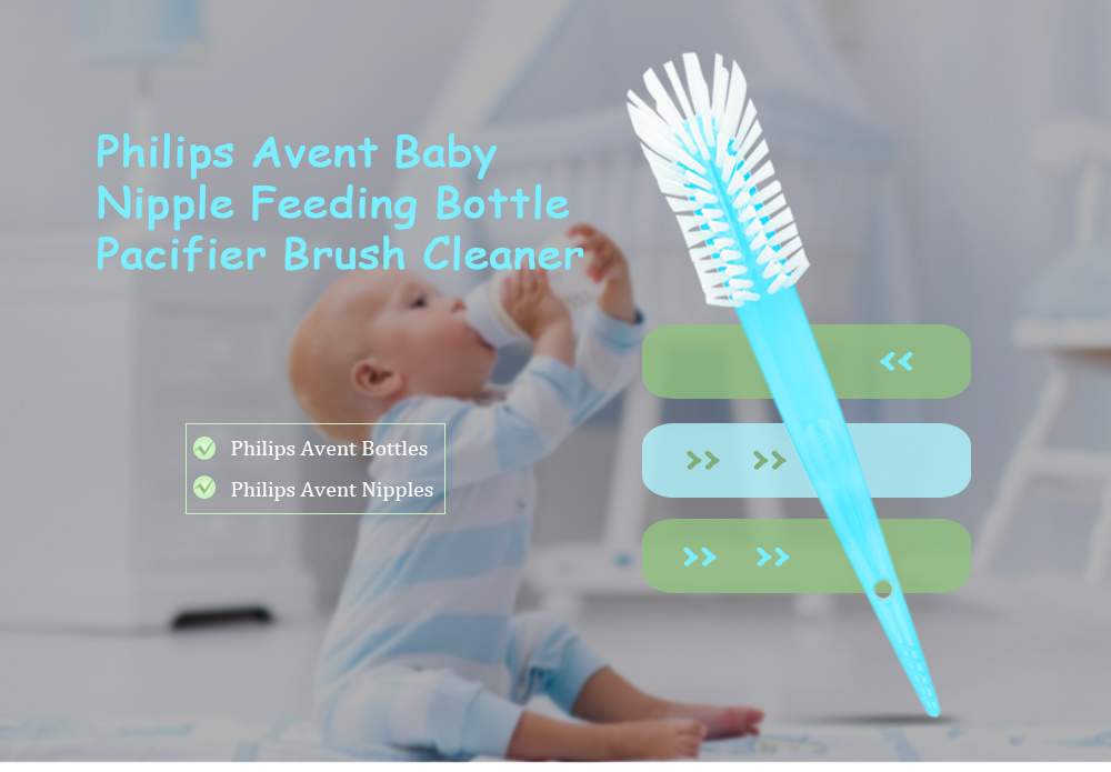 Avent Baby Feeding Bottle Nipple Pacifier Rotating Cleaning Washing Brush