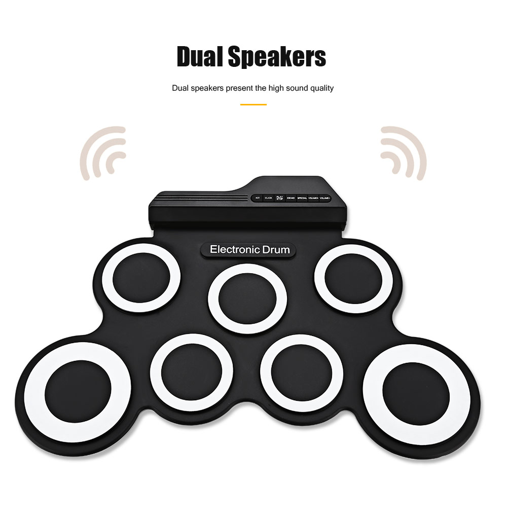 G3002 Portable 7 Pad Hand Roll Digital Drum Kit with Built-in Metronome G3002 Portable 7 Pad Hand Roll Digital Drum Kit with Built-in Metronome
