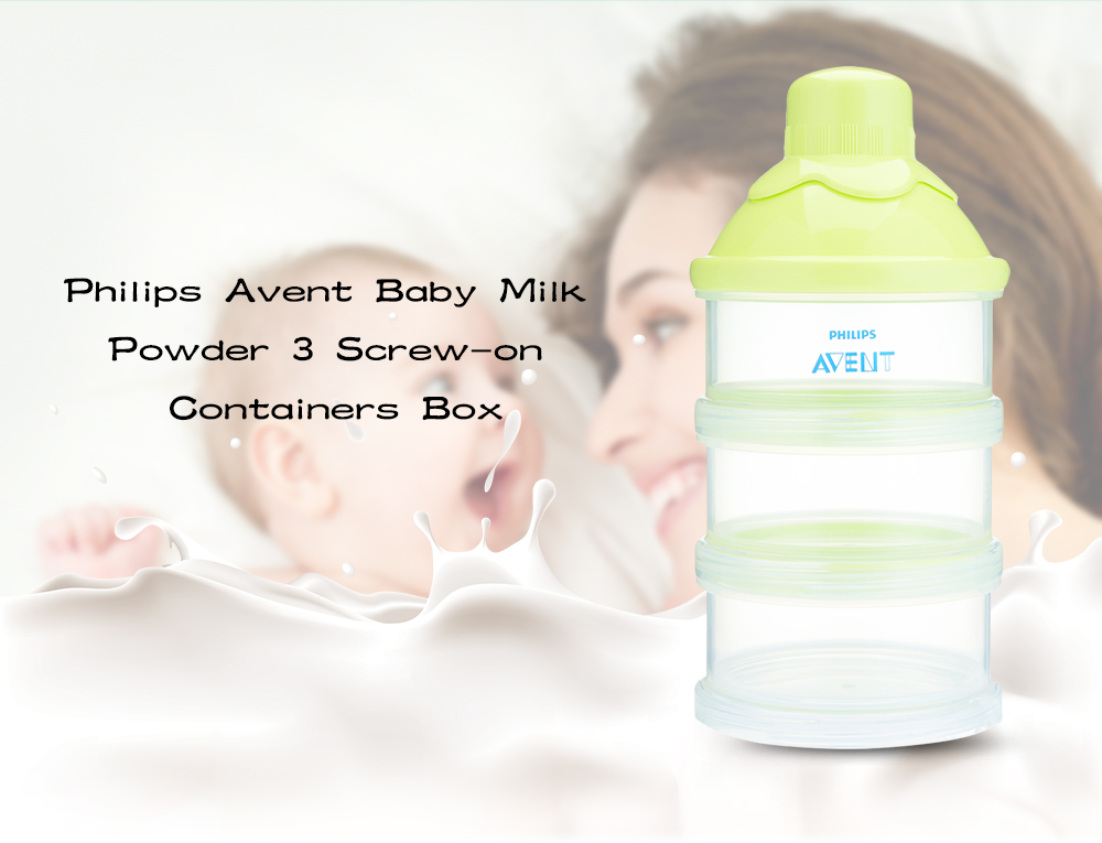 Avent Portable Milk Powder Dispenser 3 Screw-on Containers Baby Infant Feeding Box