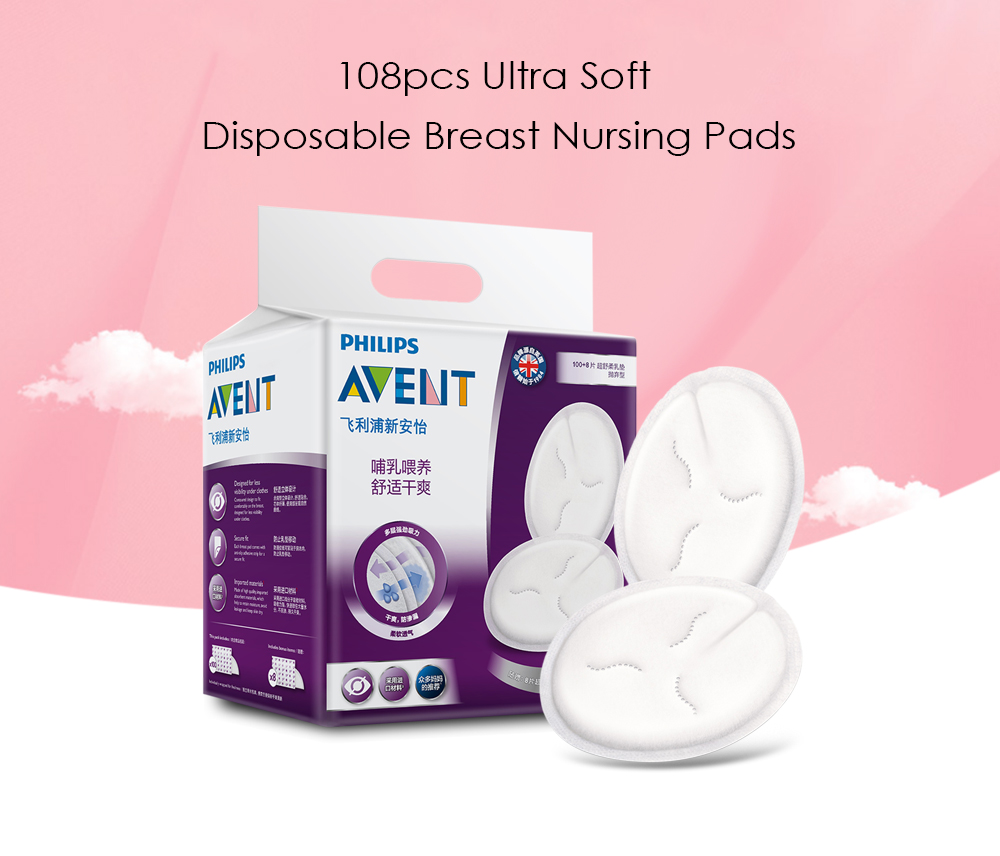 Avent 108pcs Ultra Soft Disposable Breathable Anti-spill Leak-proof Breast Nursing Pads