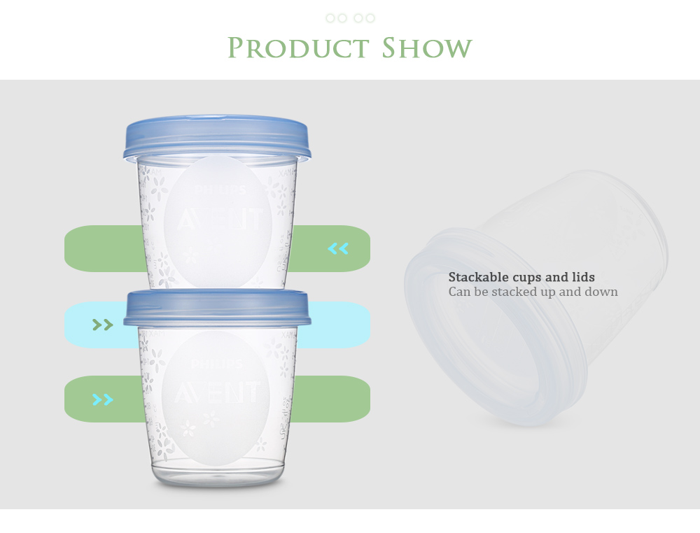 Avent 5pcs Reusable Baby 6oz / 180ml Breast Milk Storage Cups Avent 5pcs Reusable Baby 6oz / 180ml Breast Milk Storage Cups