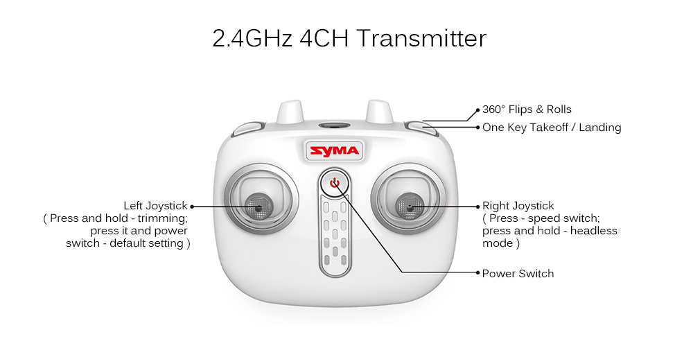 SYMA X21 Mini RC Drone RTF 2.4GHz 4CH 6-axis Gyro / Altitude Hold / 360-degree Rotation SYMA X21 Mini RC Drone RTF 2.4GHz 4CH 6-axis Gyro / Altitude Hold / 360-degree Rotation